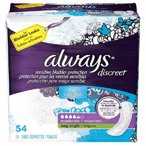 Always Discreet, Bladder Control Pad Always  Discreet Moderate Absorbency DualLock Core One Size Fits Most Adult Fema, Count of 162