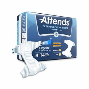 Attends, Unisex Adult Incontinence Brief Attends  Extended Wear Tab Closure Large Disposable Heavy Absorbency, Count of 56