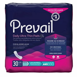 First Quality, Bladder Control Pad Prevail  Daily Pads 9-1/4 Inch Light Absorbency Polymer Core One Size Fits Most, Count of 90