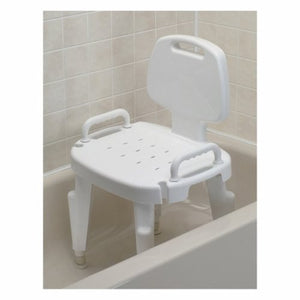 Maddak, Shower Bench Maddak Removable Arm Plastic Frame With Backrest 16 to 21 Inch Height, Count of 1
