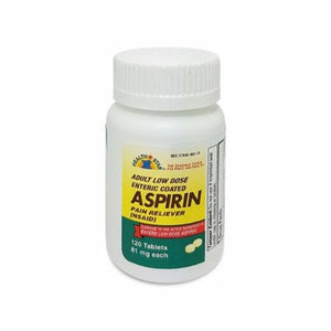 Sunmark, Pain Relief McKesson Brand 81 mg Strength Aspirin Tablet 120 per Bottle, Count of 12