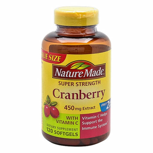 Nature Made, Super Strength Cranberry with Vitamin C, 450 mg, 120 Softgels