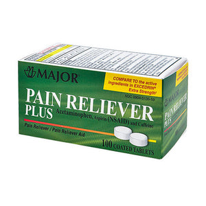 Rugby, Pain Reliever Plus, 100 Coated Tabs