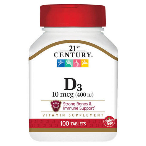 21st Century, Vitamin D3, 400 IU 100 Tabs
