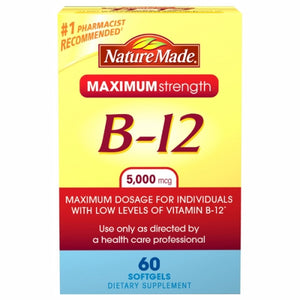 Nature Made, Vitamin B12, 5000mcg, 60 Soft gels