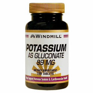 Windmill Health, Potassium As Gluconate, 99mg, 100 Tabs