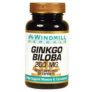 Windmill Health, Ginkgo Biloba, 200 mg, 60 Caps