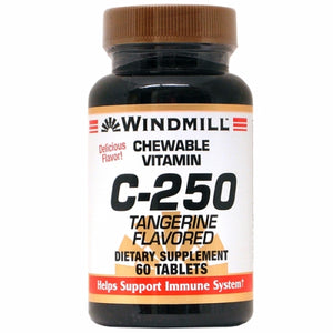 Windmill Health, Viatmn C Chewable, 250 mg, Tangerine Flavored 60 Tabs