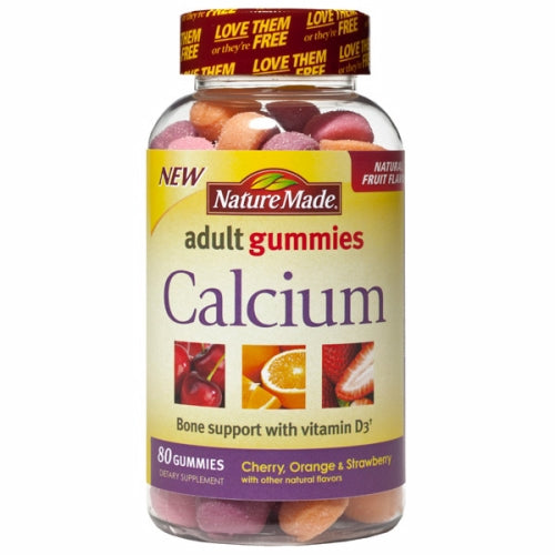 Nature Made, Calcium Adult Gummies with Vitamin D3, 250 mg, 80 Gummies