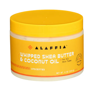 Alaffia, Whipped Shea Butter & Coconut Oil, Unscented & Unrefined 4 Oz