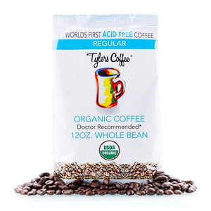 Tylers Coffee, Organic Regular Whole Bean Coffee, Acid-Free 12 Oz