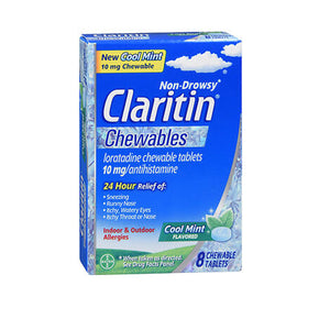 One-A-Day, Claritin 24 Hour Allergy Chewable Tablets Cool Mint, 8 Tabs