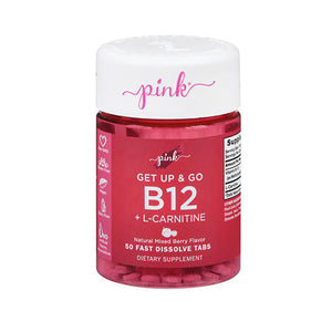 Nature's Truth, Nature's Truth Pink Get Up & Go B12 + L-Carnitine Fast Dissolve Tabs, 50 Tabs