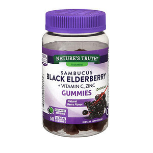 Nature's Truth, Nature's Truth Sambucus Black Elderberry + Vitamin C & Zinc Gummies, 50 Gummies