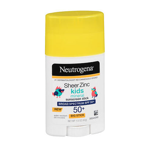 Aveeno, Neutrogena Sheer Zinc Kids Mineral Sunscreen Stick SPF 50+, 1.5 Oz