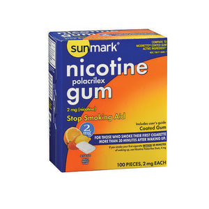 Sunmark, Sunmark Nicotine Polacrilex Coated Gum Fruit Freeze, 2 mg, 100 Each