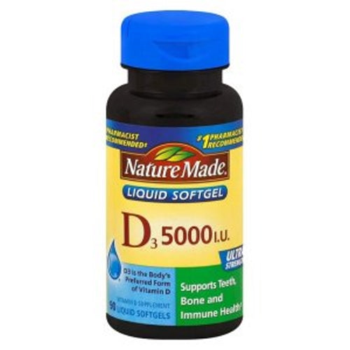 Nature Made, Vitamin D, 5000 IU, 90 Tabs