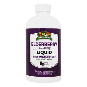 Garden Greens, Elderberry Liquid with Vitamin C & Zinc, 8 Oz