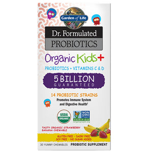 Garden of Life, Dr. Formulated Probiotics Organic Kids Strawberry Banana Cool, 30 Chewable Tabs
