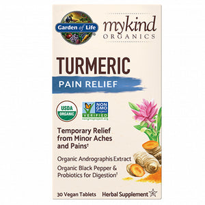 Garden of Life, mykind Organics Turmeric Pain Relief, 30 Vegan Tabs