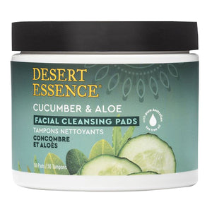 Desert Essence, Cucumber & Aloe Cleansing Facial Pads, 50 Count