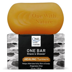 One with Nature, One Bar Shave & Shower Healing Turmeric Fragrance Free, 3.5 Oz