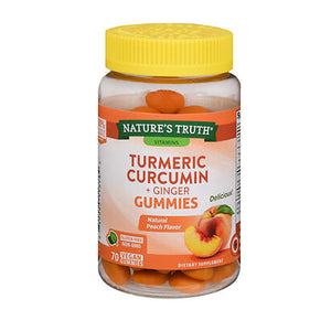 Sundance, Turmeric Curcumin + Ginger Gummies, Natural Peach Flavor 70 Vegan Gummies