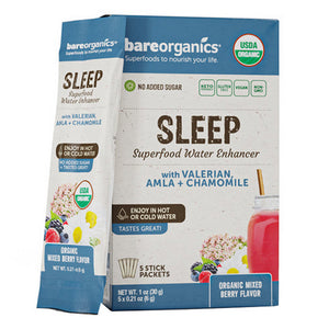 Bare Organics, Sleep Blend Superfood Water Enhancer Stick, 5 Count