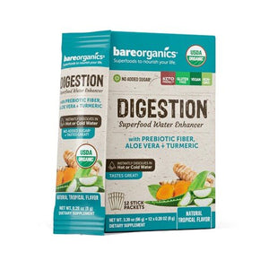 Bare Organics, Digestive Health Blend Superfood Water Enhancer Sticks, 12 Count