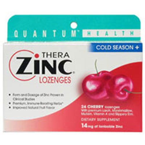 Quantum Health, Cold Season+ TheraZinc Lozenges, Cherry 24 Loz