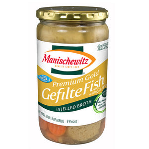Manischewitz, Premium Gold Gefilte Fish Jelled, 24 Oz(Case Of 6)