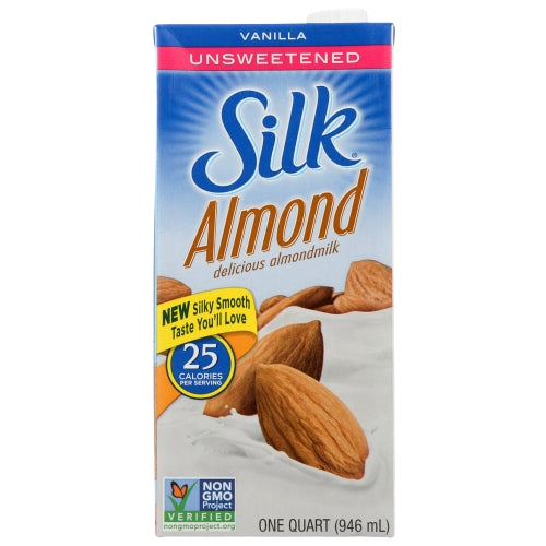 Silk, Pure Almond Milk Unsweetened Vanilla, 32 Oz(Case Of 6)