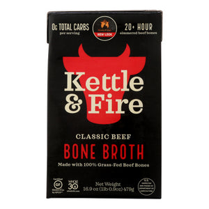 Kettle And Fire, Gluten Free Grass Fed Bone Broth Beef, 16.9 Oz