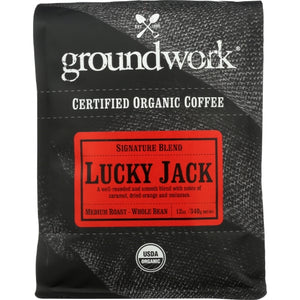Groundwork Coffee, Coffee Lucky Jack Org, 12 Oz(Case Of 6)
