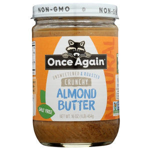 Once Again, Almond Butter Unsweetened And Roasted Crunchy, 16 Oz(Case Of 6)