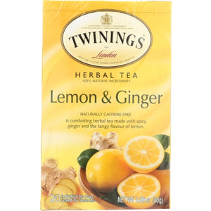 Twinings, Herbal Tea Lemon And Ginger, 20 Bags(Case Of 6)