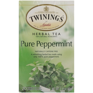 Twinings, Herbal Tea Pure Peppermint, 20 Bags(Case Of 6)