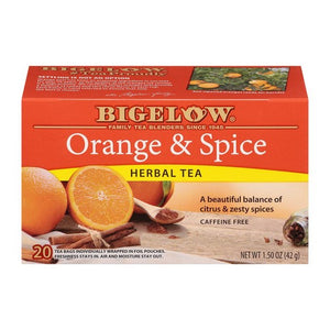 Bigelow, Orange And Spice Herbal Tea, 1.5 Oz(Case Of 6)