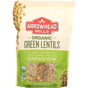 Arrowhead Mills, Organic Green Lentils, 16 Oz(Case Of 6)