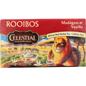 Celestial Seasonings, Red Tea Caffeine Free Madagascar Vanilla, 20 Bags(Case Of 6)