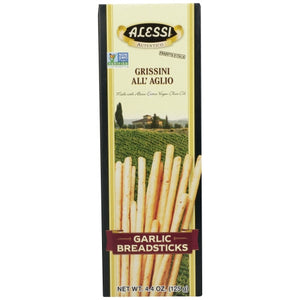 Alessi, Breadstick Thin Garlic, Case of 12 X 4.4 Oz