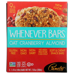 Pamela's Products, Whenever Bars Oat Cranberry Almond, 7.05 Oz(Case Of 6)