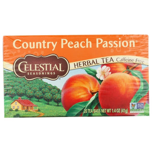 Celestial Seasonings, Herbal Tea Caffeine Free Country Peach Passion, 20 Bags(Case Of 6)