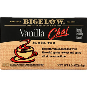 Bigelow, Vanilla Chai Black Tea, 1.64 Oz(Case Of 6)