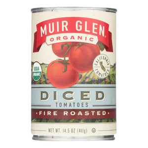 Muir Glen, Fire Roasted Diced Tomatoes  Tomatoes, Case of 12 X 14.5 Oz
