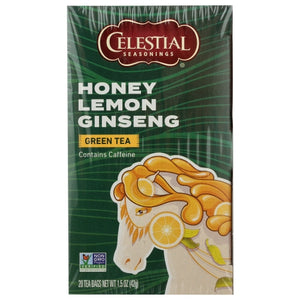 Celestial Seasonings, Green Tea Honey Lemon Ginseng, 20 Bags(Case Of 6)