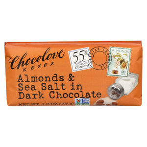Chocolove, Dark Chocolate Bar Almonds And Sea Salt, 1.3 Oz(Case Of 12)