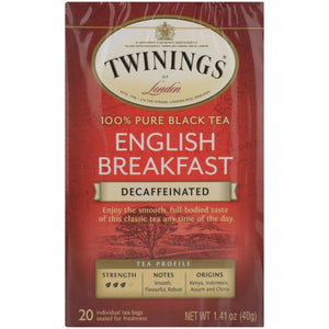 Twinings, Decaf English Breakfast Tea, 20 Bags(Case Of 6)