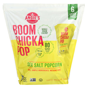 Angie's, Boomchickapop Sea Salt Popcorn Snack Pack, 3.6 Oz(Case Of 4)