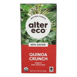Alter Eco, Organic Dark Chocolate Quinoa Crunch, 2.82 Oz(Case Of 12)